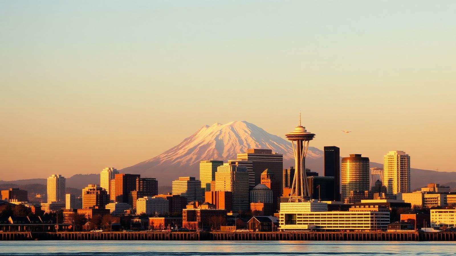 Tacoma skyline with Mt. Rainier behind